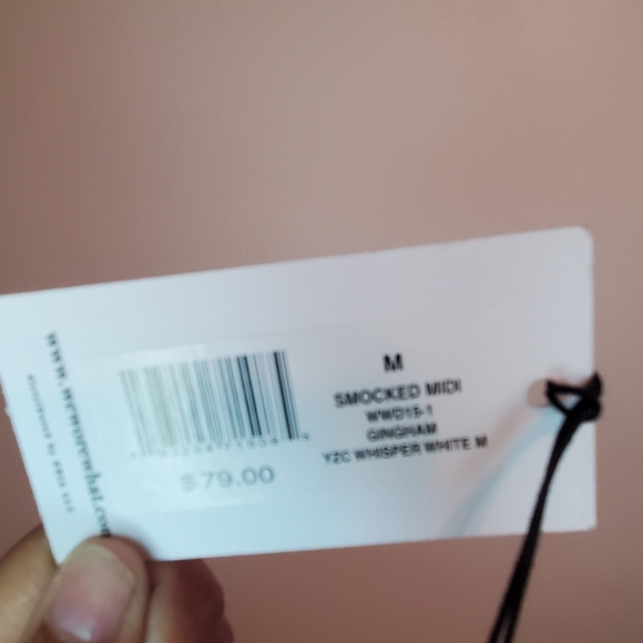 WeWoreWhat Beige and Black Gingham Midi Dress - Picture 5 of 5